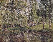 Camille Pissarro forest Laundry Spain oil painting artist